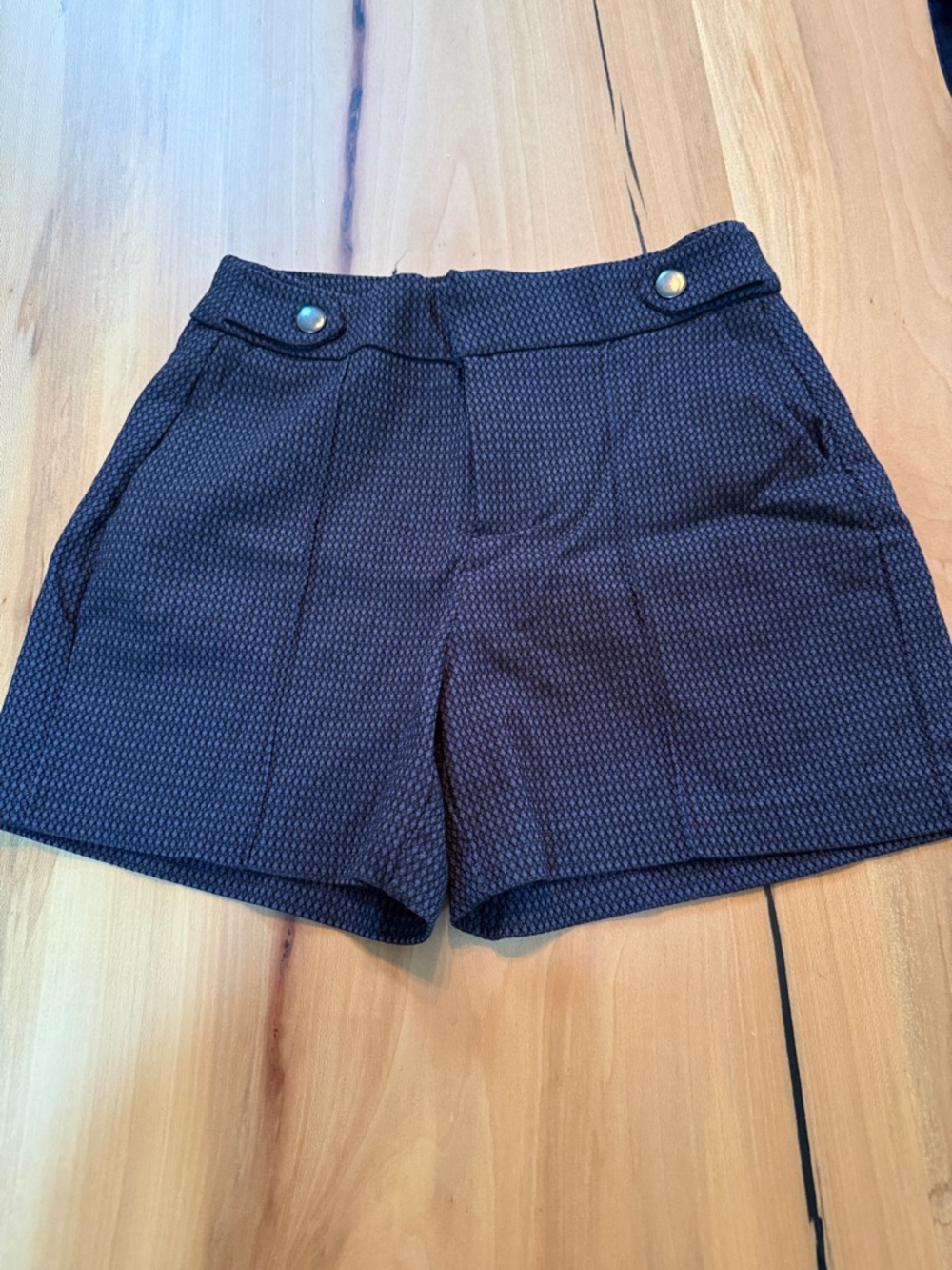 Maurices Navy Textured High-Waist Shorts